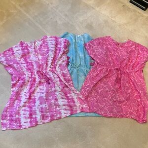 Kids Swim Coverups - Pink and Blue Set of 3